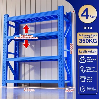 YOYO Heavy Duty Storage Rack | Adjustable Carbon Steel Shelf | Boltless Multi Layer Organizer | Rust Resistant Rack for Kitchen Warehouse Store Room