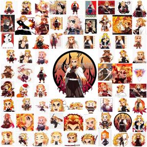 Set 135 Sticker Demon slayer: Kimetsu no Yaiba - Viêm trụ Rengoku Kyoujurou dán laptop điện thoại đàn guitar mũ bảo hiểm vali.