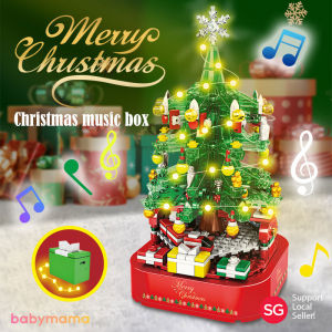 Music Box Christmas Tree with Lighting Effect Building Blocks | 360 degree rotating | Festive | Santa Claus | Toys Kids | Birthday | Christmas Gift | Surprise Gift | Creator Expert Building Blocks 9003 | BABYMAMA