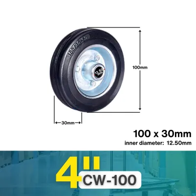 4 INCHI Heavy Duty Rubber Wheel Rigid Swivel With Brake 360 Degree Industrial Polyurethane Quiet Non-slip Roda Troli