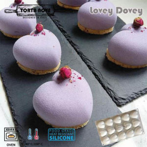 Cetakan love kue coklat bentuk hati Silikon es batu puding cetakan entremet mousse cake valentine