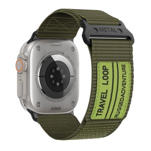 Rugged Nylon Loop Strap for Apple Watch Ultra 2/Ultra 49mm iWatch Series 9/8/7 45mm Series SE/6/5/4 44mm Series 3/2/1 42mm Outdoor Band Manly Bracelet