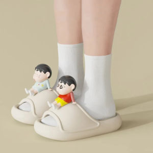 AUDIENC 3D เครยอนชินจัง รองเท้าแตะ Crayon Shin-chan การ์ตูนลายการ์ตูน แพลตฟอร์ม รองเท้าแตะพื้นหนา ตลกๆ อีวีเอ รองเท้าแตะแบบสไลด์ สำหรับผู้หญิง