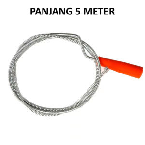 KAWAT ELASTIS FLEXIBLE ALAT PEMBERSIH PELANCAR MEMPERLANCAR SALURAN LUBANG PIPA LEDENG PEMBUANGAN AIR WASTAFEL KITCHEN SINK TEMPAT CUCI PIRING WC CLOSET KLOSET TOILET MAMPET ANTI SUMBAT TERSUMBAT DRAIN AUGER PIPE DRAIN CLEANER PANJANG 5M 10M 5 10 METER