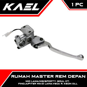 Rumah Master Rem Depan Assy Mio Lama M3 J Sporty Soul Smile Soul GT Fino Jupiter MX Z Vega R New ZR Xeon Chrome Silver Minyak Disk Atas Dengan Hendel Handel Handle Hendle Kanan