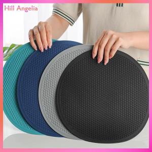 [Hill Angelia] Large Silicone Mat Coaster Heat Resistant Placemat Honeycomb Nonslip Pot Holder Table Mat Round Cup Mat Kitchen Accessories