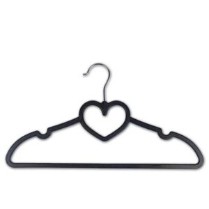 10pcs Cute Heart Shape Non Slip Hanger With Thickened Shoulder For Heavy Sweater Coat Clothes Storage