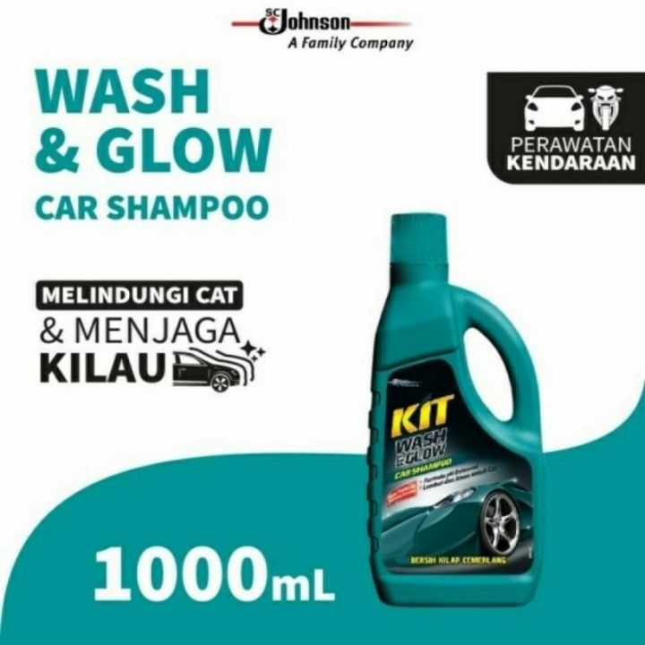 KIT WASH GLOW 1000ML.KIT SAMPOO PENGKILAP MOBIL MOTOR.