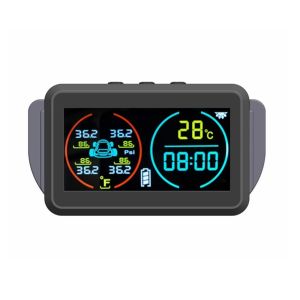 Car Tire Pressure Monitoring System TPMS with 4 Tire Pressure External Sensors Solar Car Tire Pressure Alarm Monitor