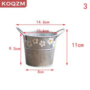 [COD] KOQZM KITCHEN Vintage Iron Flower Pot Desktop Flower Vase Plant Flowerpot Balcony Plant Bucket