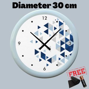 Jam Dinding Triangle Series Diemeter Besar 30cm Mesin Sweep Silent Movement Desain Unik Estetik