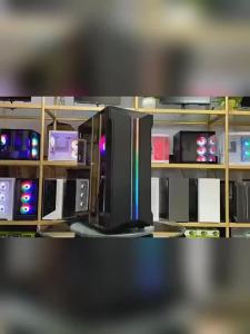 Computer Case Desktop Desktop Casings Computer Case 5 Side Transparent Glass White DIY Office Gaming PC Case