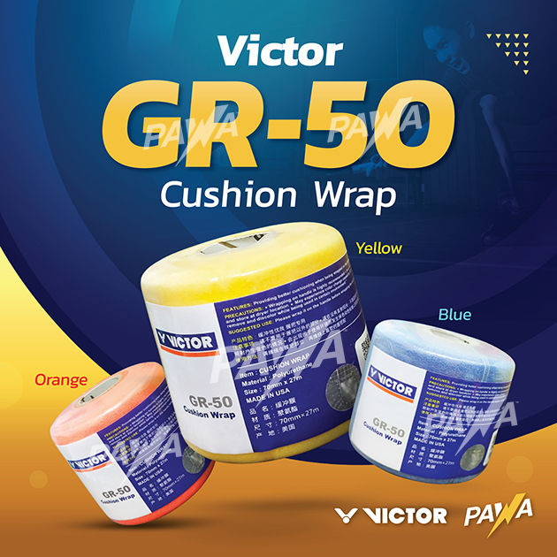Victor Cushion Wrap GR-50 - Bande Mousse Polyuréthane Ultra-Fine Pour Raquette De Badminton, Anti-Vibrations, Ajustement Du Grip, Protection Du Manche - Lavable
