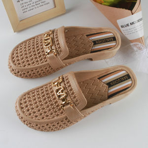 Free Shipping Baotou WomenS Summer Outdoor Half-Slipper New Style Fashionable Slip-On Flat Sandals With Hollow Design