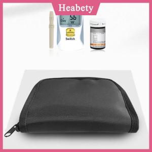 Heabety Xách tay máy đo đường huyết lưu trữ túi hộ gia đình huyết áp và oxy Meter tàu sân bay tổ chức Dây Kéo Màu Đen lưu trữ túi