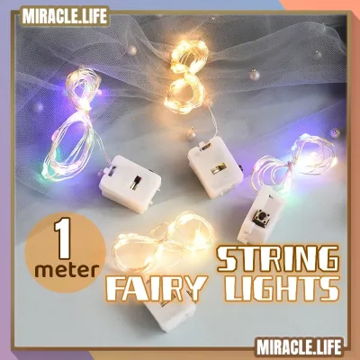 (1 METER) 3 Modes Mini LED Fairy String Lights 1 M Copper Wire Starry Garland Decorative Flower Christmas Wedding Light