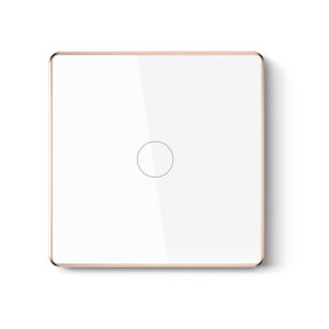 Công tắc thông minh VUÔNG WIFI TUYA viền nhôm vàng sang trọng điều khiển hẹn giờ từ xa