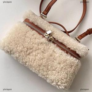 [COD] yixiayun Autumn Winter Lamb Fur Velvet Lunch Box Bag Womens Handbag Oulder Crossbody Bag