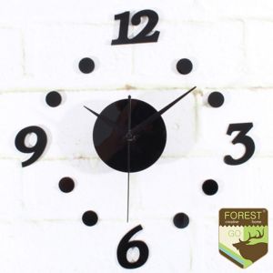 Promo Jam Dinding DIY Giant Wall Clock Quartz Creative Design 30cm - DIY-06 - Black