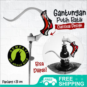 SEMPATI Gantungan Sangkar Burung Putih Lipat Karet Motif Batik Gantungan Cantolan Sangkar Kandang Burung Lovebird Murai Kotak Pleci Branjangan Anis Dll GTKPAJ