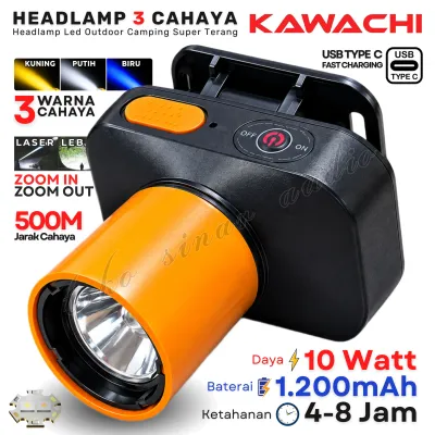 Senter Kepala 3 Warna Cahaya / Sensor Tangan / Teleskop / 100 Watt / 1800mAh / Tahan 8 Jam / Headlamp 3 Warna ZXT-1832-3 Premium / ZXT-818-1 / ZOOM Q8 / LY-110Z WYB