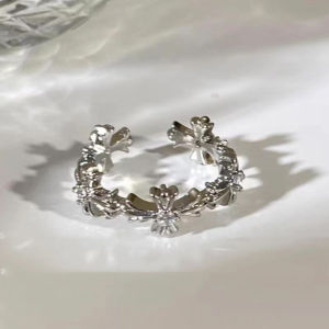Pharaoh🎀Cincin Zirkon Perak/Cincin Silang Terbuka/Cincin Paduan Khusus Ceruk COD