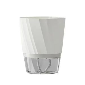 MIRELAE White Self Watering Planter Fully Transparent Clear Design Automatic Watering Pot Automatic Self-Watering Clear Watering Pot Indoor Plants