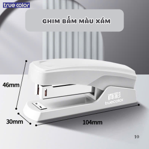 Dập ghim giấy cho học sinh văn phòng  màu xanh/đen/xám ghim bấm giấy 25 trang màu pastel  nhỏ gọn tiện lợi chất lượng
