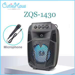 Cutiehaus LED Light Portable Wireless Bluetooth Karaoke Super Bass Speaker With Microphone Karaoke Tanpa Wayar Dengan Mikrofon
