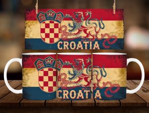 * 1 PC MUG WITH BOX * CROATIA VINTAGE MUG DESIGN 11oz with BOX SOUVINER MUG
