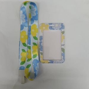 High Quality Fashion Flower And Cute Rabbit n Bear Animal Style Badge ID Card Holder Holders With Lanyard