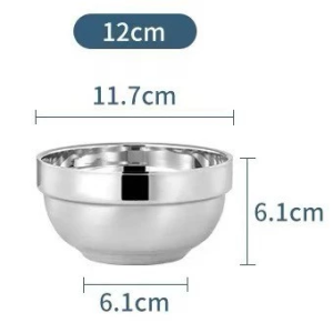 304 High-Quality Stainless Steel Bowl Double-Layer Heat ProtectionScald 20CM 18CM 15CM