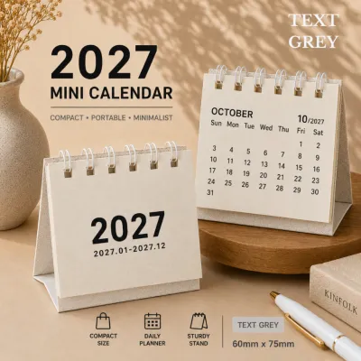 2027 Mini Calendar Table Planner Desktop Calendar Portable Small Cute Desk Calendar Office Home School Planner Schedule