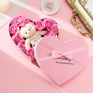 Hộp quà Valentine hộp quà tặng người yêu hộp quà trái tim gấu bông hoa hồng lãng mạn dễ thương - Happy Home 4U