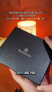 ≮923≯MANBANG Mens Wallet Italian Top-Grain Cow Leather Short Trifold RFID Blocking Slim Gift — Genuine Leather Pocket-Friendly Perfect Gift