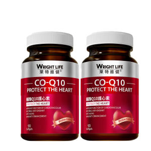 【2 Bottle】WRIGHT LIFE Coenzyme Q10 50mg Healthy Care CoQ10 Cardiovascular Anti-aging Coq10 Imported Continuing Aging and Enhancing Immunity