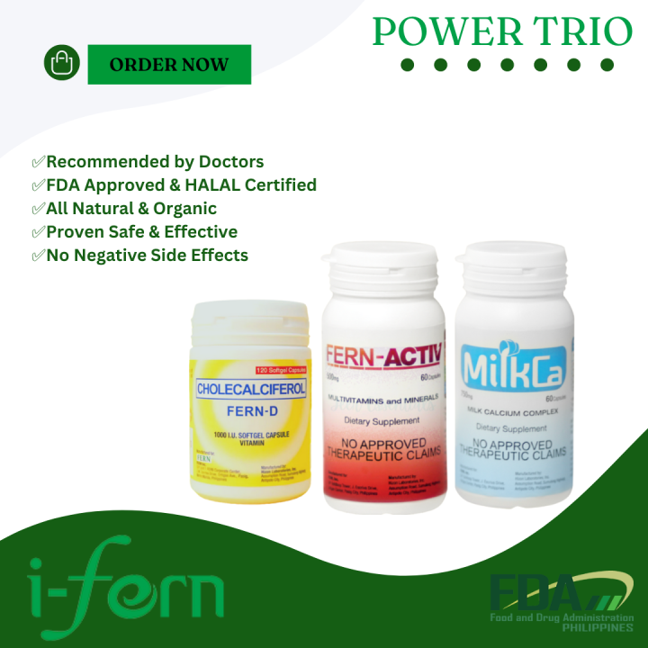 Ifern Rba Original Power Trio Ifern Fern-D Vitamin D 1000 IU Supplement Capsules ...