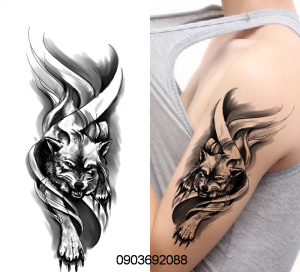 Hình Xăm Con Cáo 12x19cm Hình Xăm Lớn chống nước Sticker Tattoo Con Cáo HCM