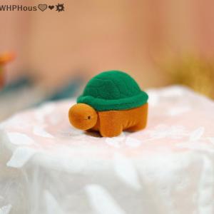 WP💓💛💖 Cartoon Cute Ring Box Turtle-shaped Jewelry Box Velvet Earring Box Flocked Box Exquisite Jewelry Gift Box
