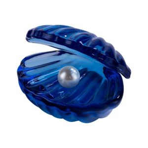 CEMOMEF Reflective Crystal Pearl Shell Colorful Artificial Pearl Clam Ornaments Glitter 3D Open Seashell Figurine Crafts For Home Decor