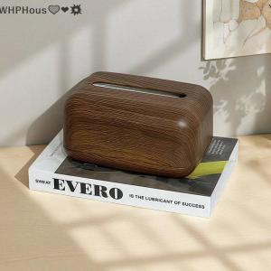 WP💓💛💖 New Chinese-style Simple Walnut Color Tissue Box Household Solid Wood Living Room Storage Carton Wooden Tissue Storage Box