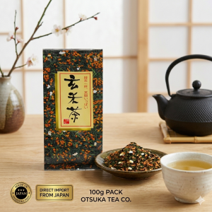 Shizuoka Japan Roasted Genmaicha Green Tea 100g - Direct Importe from Japan (Roasted Brown Rice Genmaicha) - Otsuka Green Tea