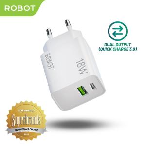 Adaptor Charger ROBOT RT-F2 Quick Charge QC 3.0 18W Micro USB & Type C