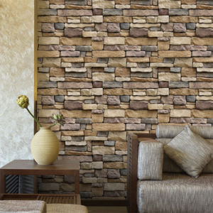 Vinatge Wall Stickers PVC Modern Home Decoration Retro Brown Brick Pattern Self-adhesive Wallpaper DIY 45cm Background