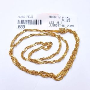JIN JING RANTAI LEHER EMAS 916 TULEN (PADU) 1g-5g