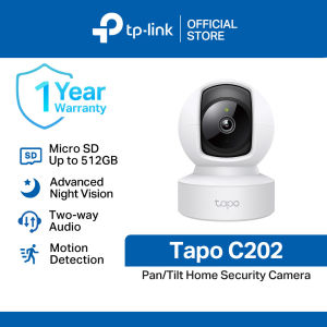 TP-Link Official Store | Tapo C202 |1080p 360 Degrees Pan/Tilt Home Indoor WiFi IP Security Cctv Sale Camera Connect to Cellphone with Mic and Speaker