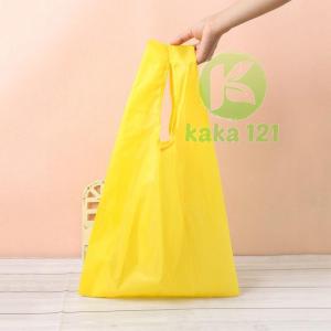 ถุงผ้า ถุงช้อปปิ้ง ถุงพับเก็บได้ ถุงใส่ของ ถุงผ้าลดโลกร้อน กระเป๋า กระเป๋าพับเก็บได้ (สีพื้น) kk99
