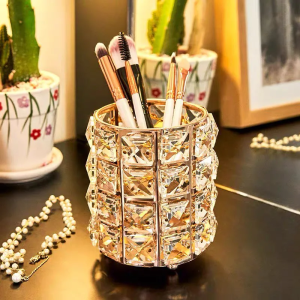 Manila Crystal Jewels Diamonds Pencil Pot Makeup Brush Holder Decoration Desk Organizer Europe style Luxury crystal tissue box Paper Towel Crystal Storage Box Home Supplies