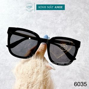 Kính mát nam nữ AMIE Eyewear kính râm mắt vuông bầu chống UV gọng kim loại thiết kế trẻ trung sành điệu 6035