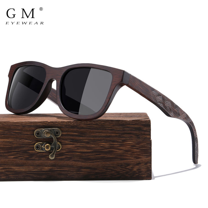 GM Natural Bamboo Wooden Sunglasses Handmade Polarized Mirror